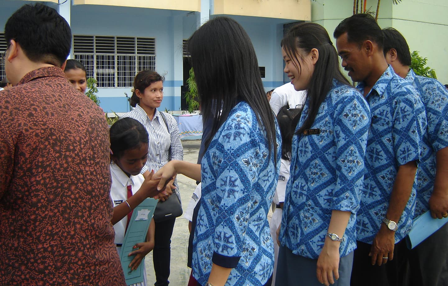 Students in school uniforms